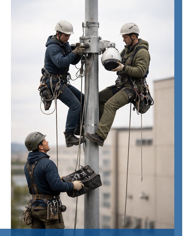 Установка видеокамер на мачте в Таганроге от 8654 р. | ВЫСОТНИК-Тгн