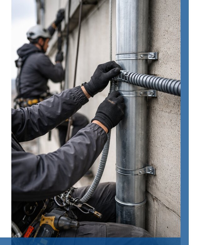 Монтаж гофры для кабеля в Таганроге от 305 р. | ВЫСОТНИК-Тгн