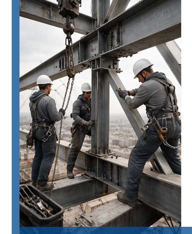 Профессиональный монтаж металлоконструкций на высоте в Таганроге