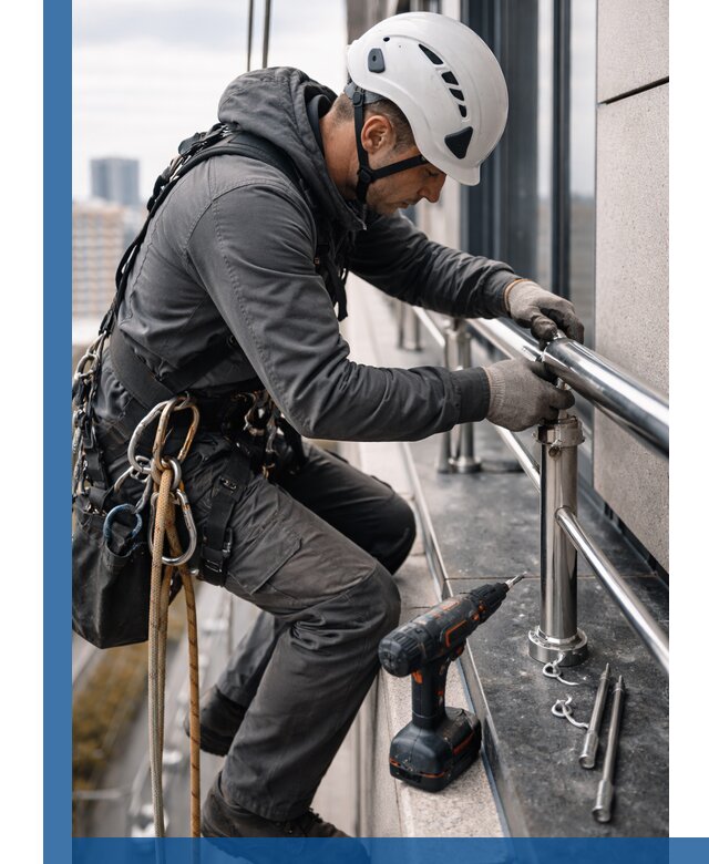 Монтаж ограждений на высоте в Таганроге для зданий и конструкций