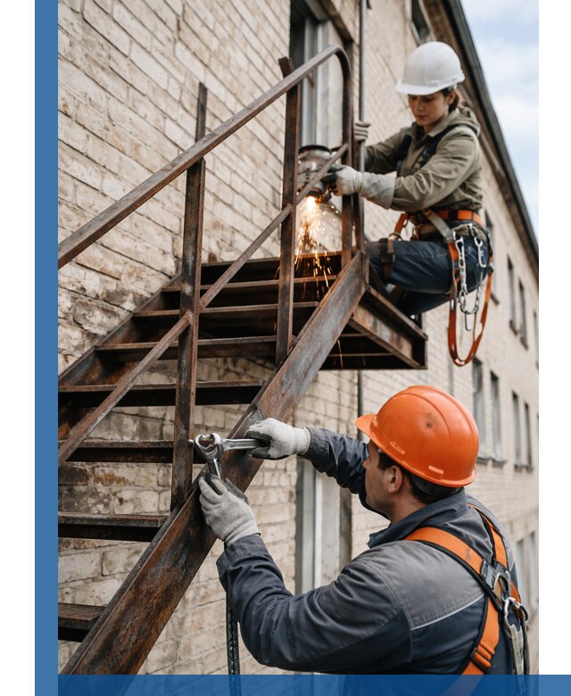 Ремонт и восстановление пожарных лестниц с выездом в Таганроге