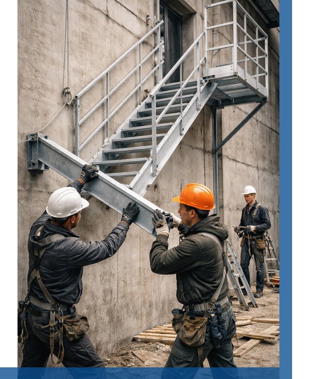 Монтаж металлических лестниц в Таганроге от 15272 р. | ВЫСОТНИК-Тгн