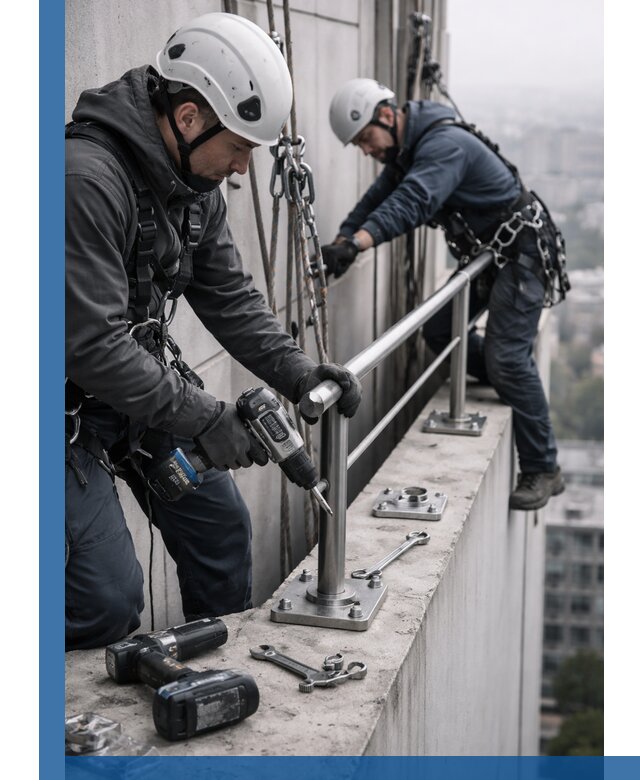 Монтаж перил на высоте в Таганроге для жилых и промобъектов