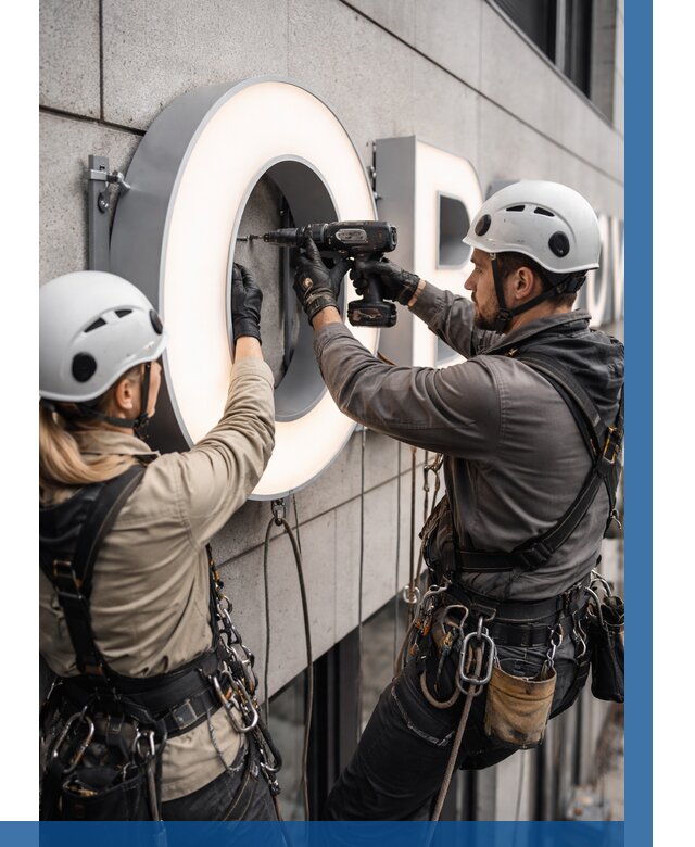 Монтаж световых букв в Таганроге от 3054 р. под ключ ВЫСОТНИК-Тгн