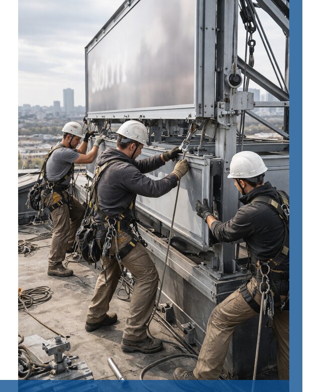 Монтаж крышной рекламной конструкции в Таганроге от 61086 р.|ВЫСОТНИК-Тгн