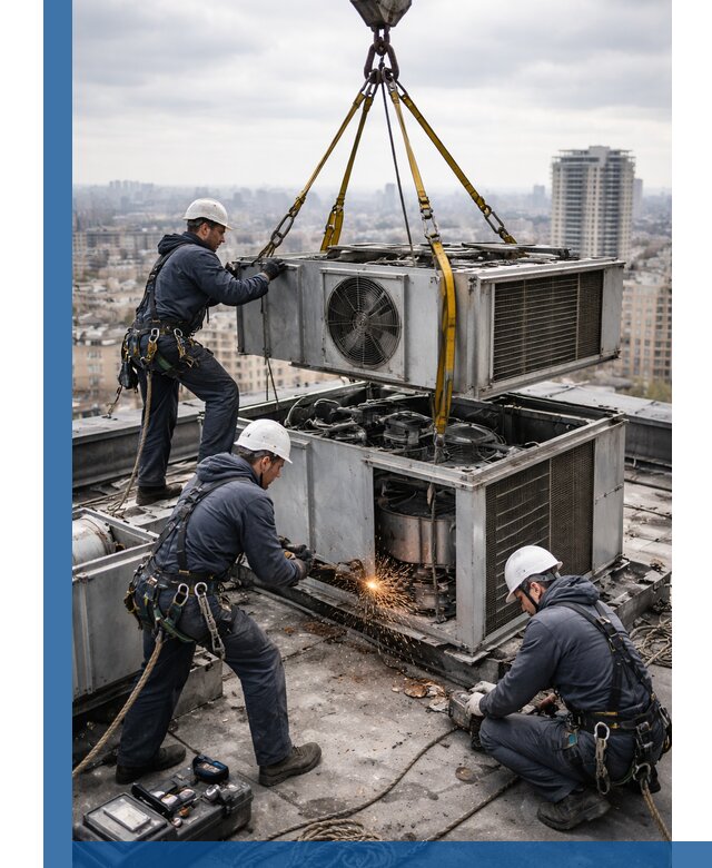 Демонтаж крышной установки в Таганроге любой сложности