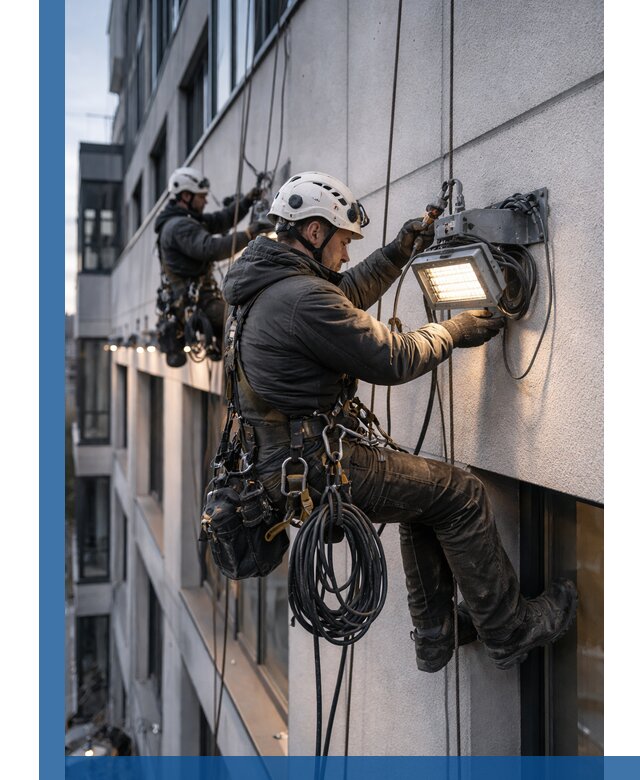 Монтаж фасадного освещения в Таганроге установка и подключение