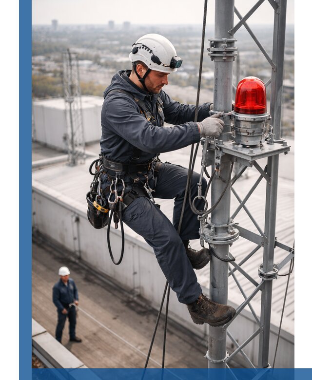 Монтаж заградительных огней и обслуживание объектов в Таганроге