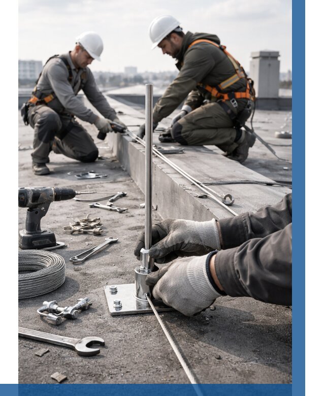 Монтаж молниезащиты на кровле в Таганроге цена от 25453 р. | ВЫСОТНИК-Тгн