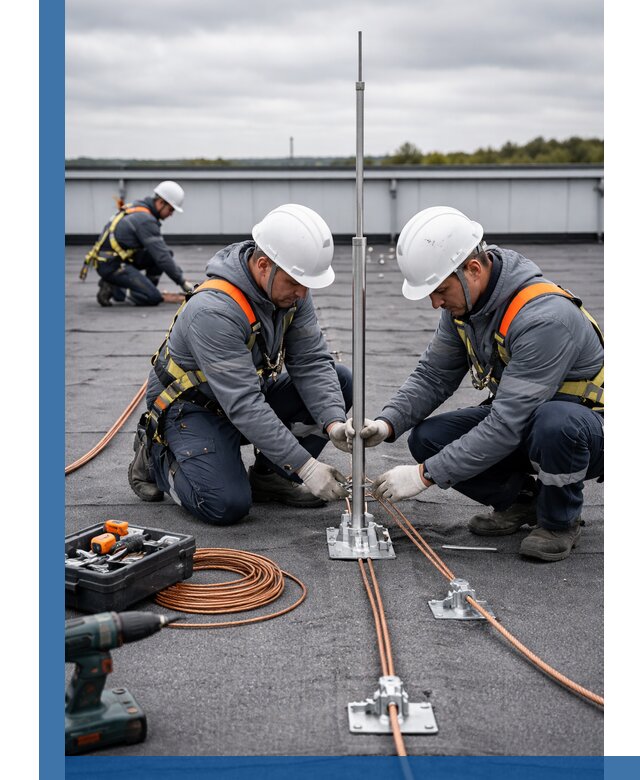 Монтаж молниезащиты на кровле в Таганроге под ключ с гарантией