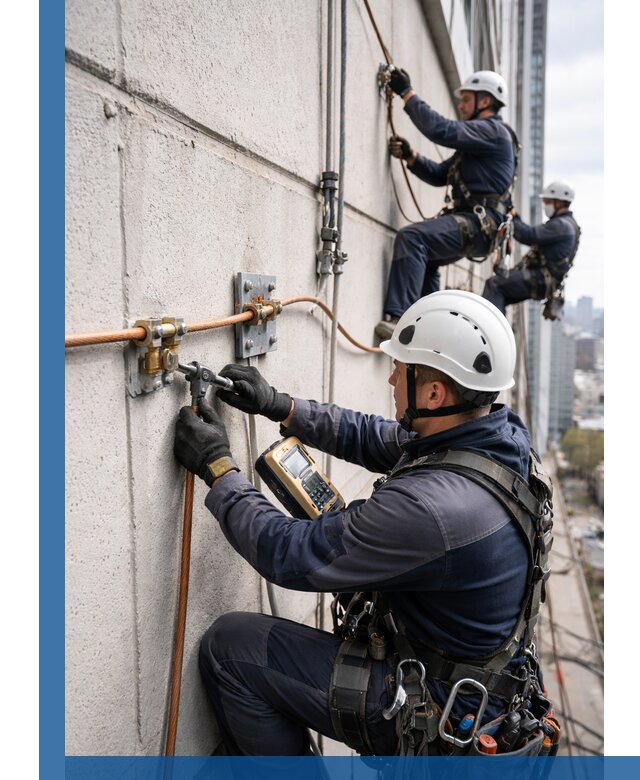 Монтаж системы заземления здания и молниезащиты в Таганроге