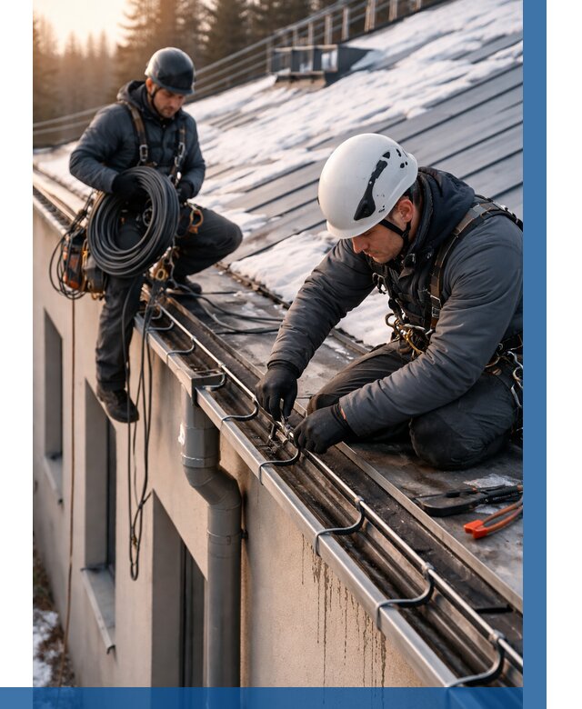 Монтаж греющего кабеля на кровле в Таганроге от 458 р. | ВЫСОТНИК-Тгн