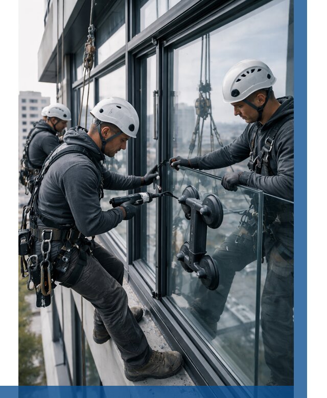 Витражное остекление зданий в Таганроге от 3563 р. | ВЫСОТНИК-Тгн