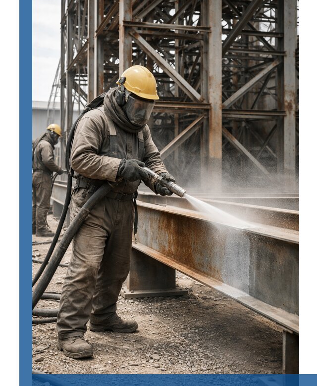 Пескоструйная очистка металлоконструкций в Таганроге промышленная