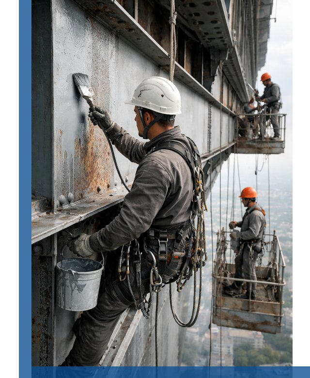 Покраска металлоконструкций на высоте в Таганроге профессионально