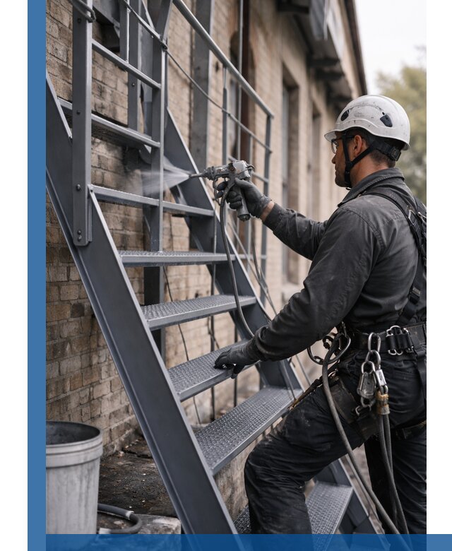 Покраска и антикоррозионная защита пожарных лестниц в Таганроге