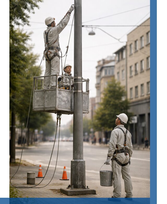 Покраска опор освещения в Таганроге от 5091 р. | ВЫСОТНИК-Тгн