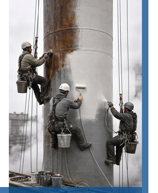 Покраска дымовых труб в Таганроге от 8654 р. | ВЫСОТНИК-Тгн