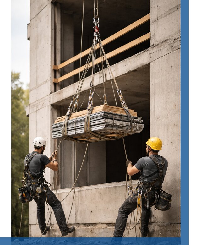 Подъем материала на этаж веревками в Таганроге от 1527 р. | ВЫСОТНИК-Тгн