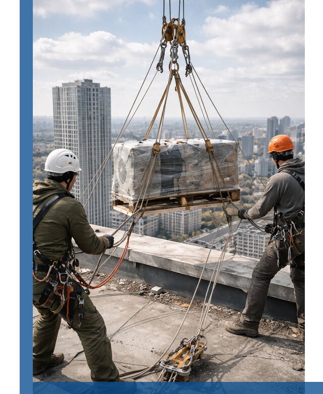 Подъем и монтаж крупногабаритных грузов на крышу в Таганроге