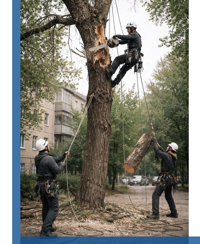 Срочное удаление аварийных деревьев в Таганроге с гарантией безопасности